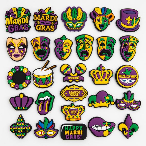 shoe parts accessories mardi gras clog charms pvc decorations decoration gifts party favors drop delivery otfck, White;pink